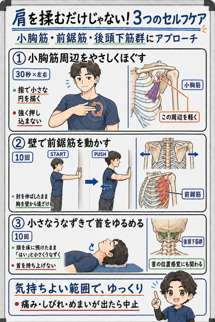 岩倉市と一宮市の間で営業しているいわくら肩甲骨骨盤整骨院の肩甲骨に関する図解イラスト